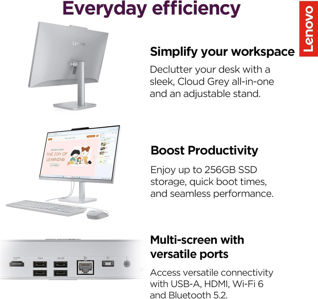 LENOVO V3OA 24IL ALL-IN-ONE DESKTOP || INTEL CORE I3 PROCESSOR || 24 INCH || 10TH GENERATION